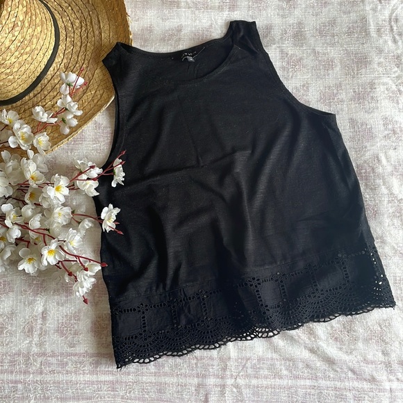 NEW LOOK black party top with lace details